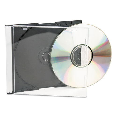 Cd/dvd Slim Jewel Cases, Clear/black, 100/pack