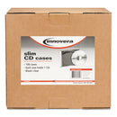 Cd/dvd Slim Jewel Cases, Clear/black, 100/pack