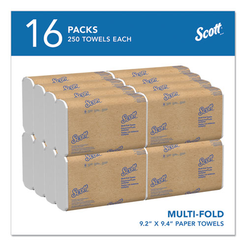 Essential Multi-fold Towels, Absorbency Pockets, 1-ply, 9.2 X 9.4, White, 250/pack, 16 Packs/carton