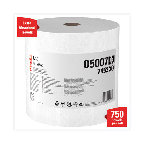 L40 Towels, Jumbo Roll, 12.5 X 12.2, White, 750/roll