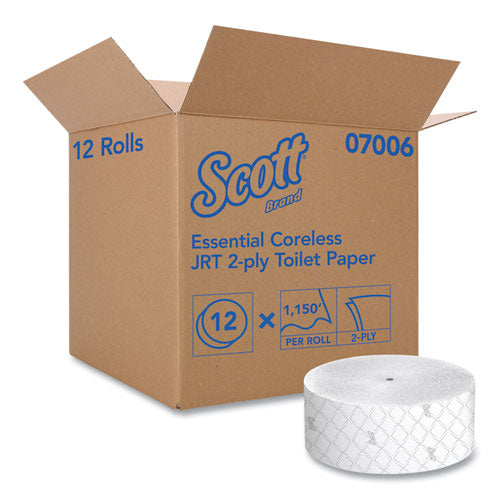 Essential Coreless Jrt, Septic Safe, 2-ply, White, 3.75" X 1,150 Ft, 12 Rolls/carton