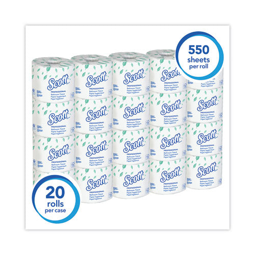 Essential Standard Roll Bathroom Tissue For Business, Septic Safe, Convenience Carton, 2-ply, White, 550/roll, 20 Rolls/ct