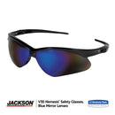 Nemesis Safety Glasses, Black Frame, Blue Mirror Lens