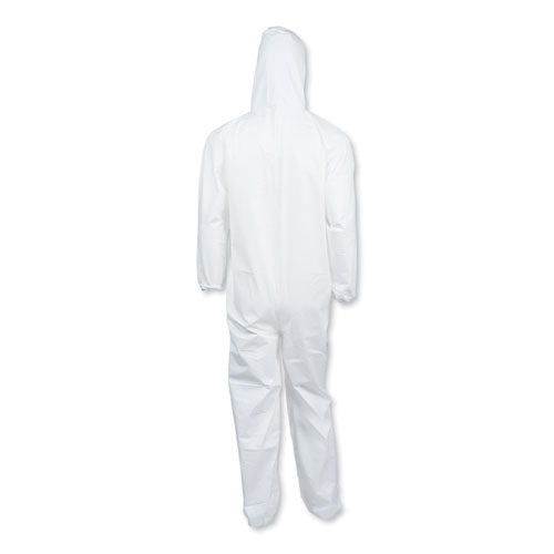 A40 Elastic-cuff And Ankle Hooded Coveralls, Large, White, 25/carton