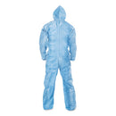 A65 Zipper Front Flame-resistant Hooded Coveralls, Elastic Wrist And Ankles, X-large, Blue, 25/carton