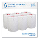 Slimroll Towels, 1-ply, 8" X 580 Ft, White/pink Core, Traditional Business, 6 Rolls/carton