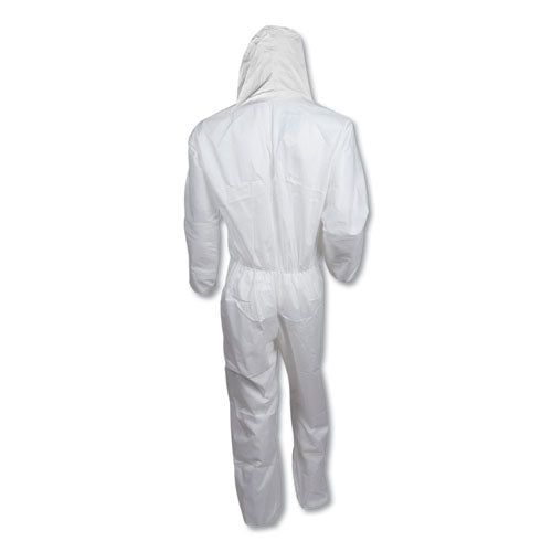 A20 Elastic Back, Cuff And Ankles Hooded Coveralls, 4x-large, White, 20/carton