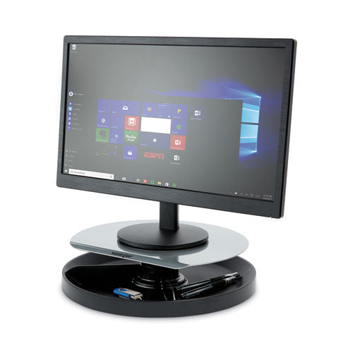 Spin2 Monitor Stand With Smartfit, 12.6" X 12.6" X 2.25" To 3.5", Black, Supports 40 Lbs