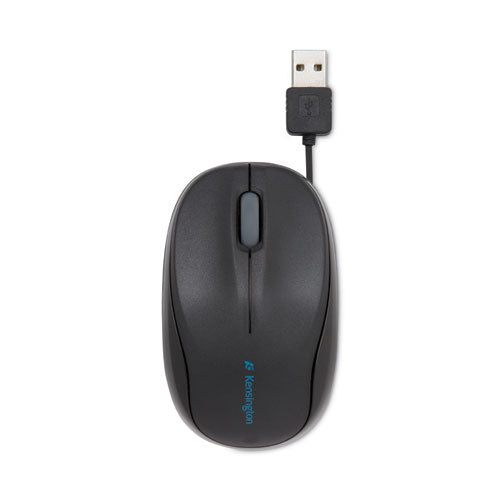 Pro Fit Optical Mouse With Retractable Cord, Usb 2.0, Left/right Hand Use, Black