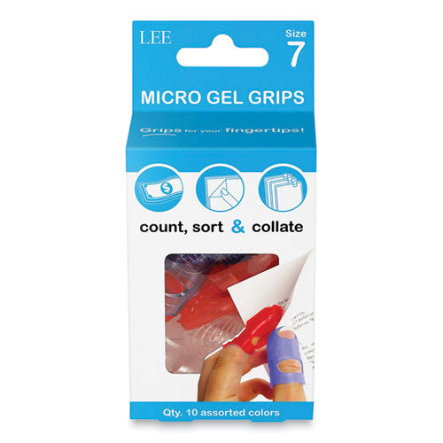 Tippi Micro-gel Fingertip Grips, Size 7, Medium, Assorted, 10/pack