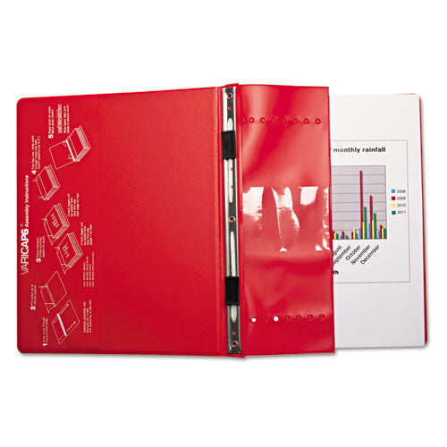 Varicap Expandable Binder, 2 Posts, 6" Capacity, 11 X 8.5, Red