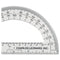 Open Center Protractor, Plastic, 6" Ruler Edge, Clear