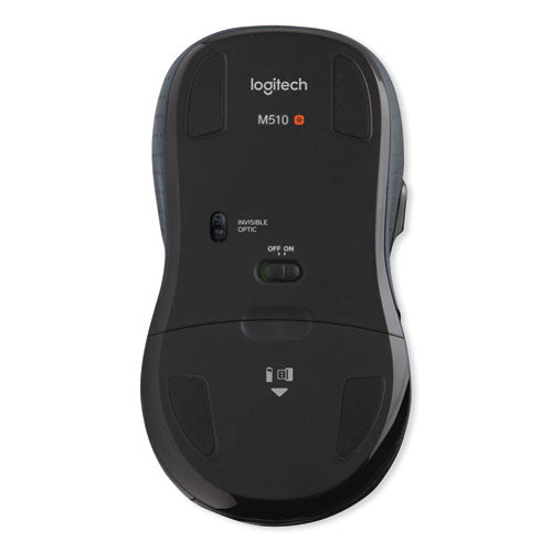 M510 Wireless Mouse, 2.4 Ghz Frequency/30 Ft Wireless Range, Right Hand Use, Dark Gray