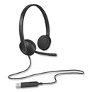 H340 Binaural Over The Head Corded Headset, Black