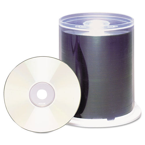 Cd-r Printable Recordable Disc, 700 Mb/80 Min, 48x, Spindle, Matte White, 100/pack