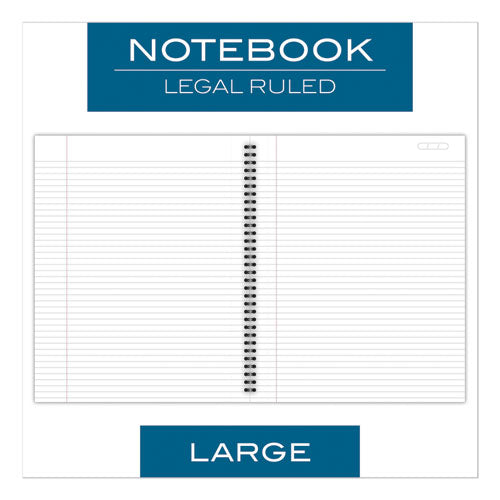 Wirebound Business Notebook, 1-subject, Wide/legal Rule, Black Linen Cover, (80) 11 X 8.5 Sheets