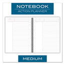 Wirebound Guided Action Planner Notebook, 1-subject, Project-management Format, Dark Gray Cover, (80) 9.5 X 7.5 Sheets