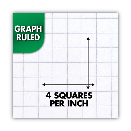 Graph Paper Tablet, 3-hole, 8.5 X 11, Quadrille: 4 Sq/in, 20 Sheets/pad, 12 Pads/pack