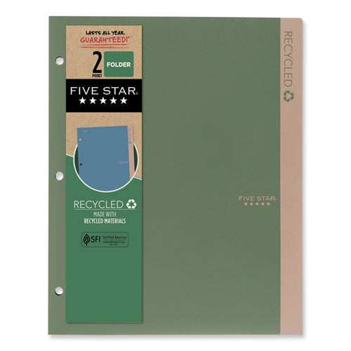 Recycled Plastic Two-pocket Folder, 11" X 8.5", Randomly Assorted