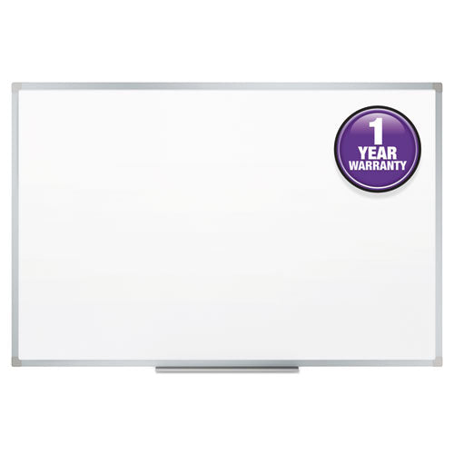 Dry Erase Board With Aluminum Frame, 36 X 24, Melamine White Surface, Silver Aluminum Frame