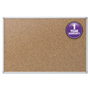 Economy Cork Board With Aluminum Frame, 24 X 18, Natural Surface, Silver Aluminum Frame