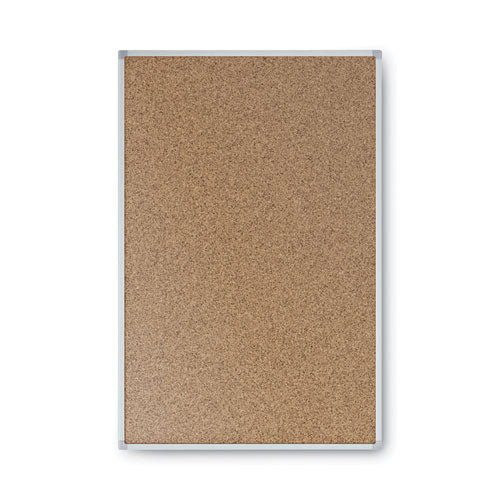 Economy Cork Board With Aluminum Frame, 24 X 18, Natural Surface, Silver Aluminum Frame