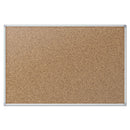 Cork Bulletin Board, 36 X 24, Natural Surface, Silver Aluminum Frame