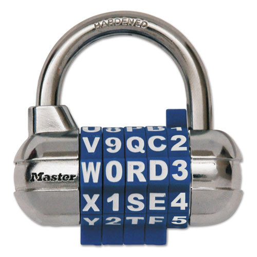 Password Plus Combination Lock, Hardened Steel Shackle, 2.5" Wide, Chrome/assorted