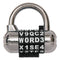 Password Plus Combination Lock, Hardened Steel Shackle, 2.5" Wide, Chrome/assorted