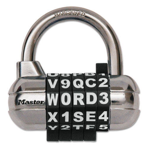 Password Plus Combination Lock, Hardened Steel Shackle, 2.5" Wide, Chrome/assorted