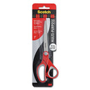 Multi-purpose Scissors, Pointed Tip, 7" Long, 3.38" Cut Length, Gray/red Straight Handle