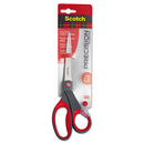 Precision Scissors, 8" Long, 3.13" Cut Length, Gray/red Straight Handle