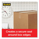 Box Lock Shipping Packaging Tape With Dispenser, 3" Core, 1.88" X 54.6 Yds, Clear, 4/pack