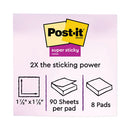 Pads In Energy Boost Collection Colors, 2" X 2", 90 Sheets/pad, 8 Pads/pack