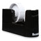 Heavy Duty Weighted Desktop Tape Dispenser With One Roll Of Tape, 3" Core, Abs, Black