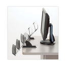 In-line Adjustable Desktop Copyholder,150 Sheet Capacity, Plastic, Black/clear