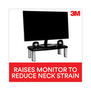 Extra-wide Adjustable Monitor Stand, 20" X 12" X 1" To 5.78", Silver/black, Supports 40 Lbs