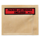 Top Print Self-adhesive Packing List Envelope, Top-print Front: Packing List/invoice Enclosed, 4.5 X 5.5, Clear, 1,000/box