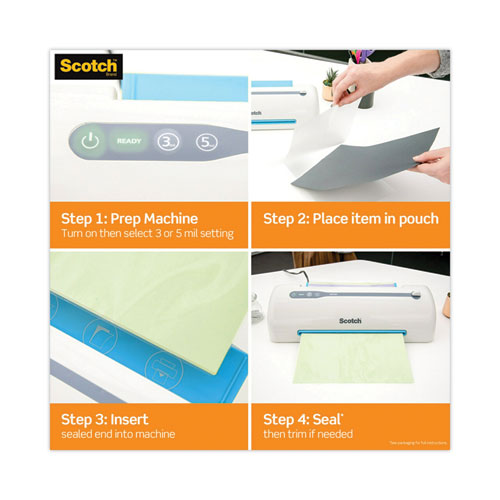 Thermal Laminator Value Pack, Two Rollers, 9" Max Document Width, 5 Mil Max Document Thickness