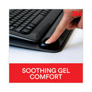 Antimicrobial Gel Mouse Pad/keyboard Wrist Rest Platform, 25.5 X 10.6, Black/silver