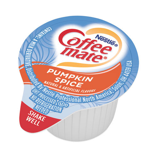 Liquid Coffee Creamer, Pumpkin Spice, 0.38 Oz Mini Cups, 50/box, 4 Boxes/carton, 200 Total/carton