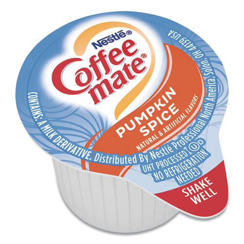 Liquid Coffee Creamer, Pumpkin Spice, 0.38 Oz Mini Cups, 50/box