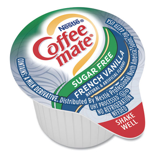 Liquid Coffee Creamer, Sugar Free French Vanilla, 0.38 Oz Mini Cups, 50/box, 4 Boxes/carton, 200 Total/carton