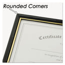 Ez Mount Document Frame With Trim Accent And Plastic Face, Plastic, 8.5 X 11 Insert, Black/gold, 18/carton