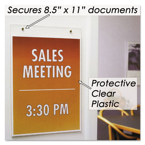 Clear Plastic Sign Holder, Wall Mount, 8.5 X 11