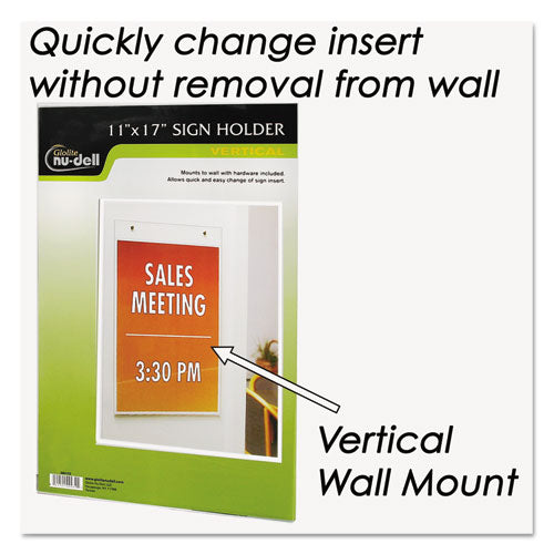 Clear Plastic Sign Holder, Wall Mount, 11 X 17