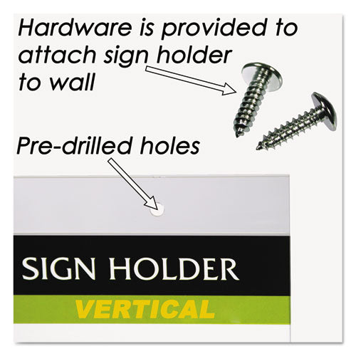 Clear Plastic Sign Holder, Wall Mount, 11 X 17