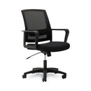 Mesh Mid-back Chair, Supports Up To 225 Lb, 17" To 21.5" Seat Height, Black