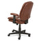 Swivel/tilt Bonded Leather Task Chair, Supports 250 Lb, 16.93" To 20.67" Seat Height, Chestnut Brown Seat/back, Black Base