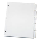 Custom Label Tab Dividers With Self-adhesive Tab Labels, 5-tab, 11 X 8.5, White, 25 Sets